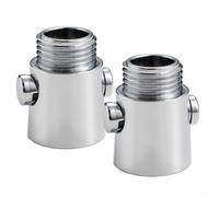 Volakebeing Accessori da bagno ABS soffione doccia valvola di arresto 2-pack, placcato argento interruttore di arresto dell'acqua per collegamento del tubo, per un facile pulsante di controllo pausa