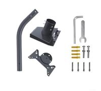 Volakebeing Adattatore per tubo per montaggio a parete per Gen 3, kit di installazione di montaggio a palo lungo con staffa regolabile compatibile con piatto standard, tetto (nero-B)