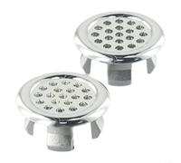 Volakebeing Confezione da 2 anelli cromati per troppopieno per lavabo da bagno, accessori per foro scanalato, apertura 22-24 mm