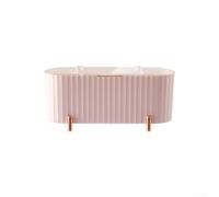 Volakebeing Contenitore per cosmetici da scrivania, con coperchio trasparente incernierato e griglie regolabili, organizer per trucchi in materiale PP per tamponi di cotone, batuffoli di cotone