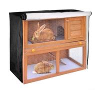 Volakebeing Copertura impermeabile a doppio strato per gabbie per animali domestici 210D, 122 x 50 x 105 cm, in tessuto Oxford nero, protezione multifunzionale, per esterni, conigliera, copertura