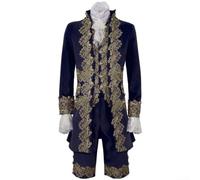 Volakebeing Costume vittoriano da uomo, per Halloween, medievale vittoriano, costume da gentiluomo, stile di corte, per Halloween, cosplay, set (XS blu)