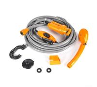 Volakebeing Doccia Campeggio Igiene Auto DC12V Kit Acqua Esterna con Cavo 5m Tubo 2m per Lavaggio Viaggi Auto Portatile Tour Camping Drive Sistema Veicolo (giallo)