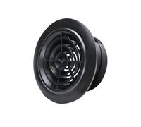 Volakebeing Griglia di ventilazione a soffitto rotante in ABS, 75 mm, 100 mm, 125 mm, volume d'aria regolabile, copertura nera rotonda per porta di scarico del sistema di aria fresca (75 mm)