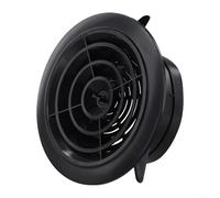 Volakebeing Griglia di ventilazione a soffitto rotante in ABS, 75 mm, 100 mm, 125 mm, volume d'aria regolabile, copertura nera rotonda per porta di scarico del sistema di aria fresca (125 mm)