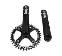Volakebeing Guarnitura quadrata conica per mountain bike, 170 mm, in lega di alluminio, corona a velocità singola con design a denti larghi e stretti, protezione catena per bici (manovella + 38T)