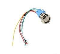 Volakebeing Interruttore a pulsante a scatto da 19 mm, 12 V CC, in acciaio inox, a LED, autobloccante, con illuminazione momentanea, impermeabile, IP65 (rosso)