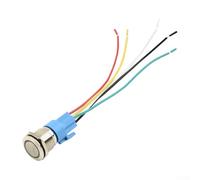 Volakebeing Interruttore a pulsante a scatto da 19 mm, 12 V CC, in acciaio inox, con illuminazione momentanea a LED, interruttore di controllo autobloccante, impermeabile, IP65 (giallo)