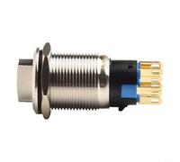 Volakebeing Interruttore a pulsante rotativo da 19 mm, 3 posizioni, 2NO2NC, in acciaio inox, LED, impermeabile, 12-24 V, interruttore di controllo industriale, IP66, per macchine CNC (bianco)
