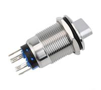 Volakebeing Interruttore rotativo da 19 mm, 3 posizioni, 2NO2NC, in acciaio inox, 12-24 V, indicatore LED, IP67, impermeabile, per apparecchiature industriali (bianco)