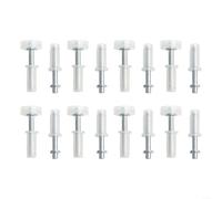 Volakebeing Kit di hardware per porte di servizio, perno in metallo caricato a molla superiore con ruota guida, set per porte a due ante dell'armadio, porte scorrevoli, porte a fisarmonica (8 pezzi)