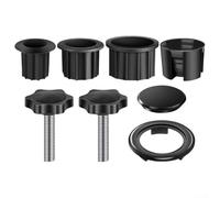 Volakebeing Kit di staffe per ombrellone con manicotto in plastica anelli di riduzione da 32 mm, 38 mm, 48 mm, per patio, giardino, ombrellone, adattatori per asta filettata M8 con copertura per foro