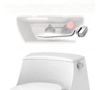 Volakebeing Maniglia cromata per serbatoio WC, montaggio lato sinistro, 26 cm, quadrata, in acciaio inox, leva di ricambio adatta alla maggior parte dei modelli di WC standard, facile installazione