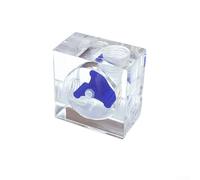 Volakebeing Misuratore di flusso di raffreddamento ad acqua con filettatura G1/4, acrilico trasparente, indicatore liquido refrigerante a 3 vie, accessori per PC (blu)