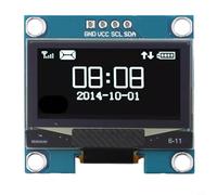Volakebeing Modulo display da 1,3 pollici, interfaccia di comunicazione I2C, risoluzione 128 x 64, per progetti Arduino, componenti elettronici (bianco)