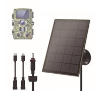 Volakebeing Pannello solare per fotocamere da sentiero, 3 W, 5 V, con batteria al litio ricaricabile integrata da 6000 mAh, impermeabile IP66, accessorio da caccia compatibile con telecamere da caccia