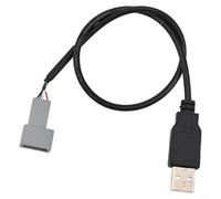 Volakebeing Per 307 Per C4 Multimedia 20cm Nero Connettore Abs Femmina Pin Maschio C5 Car Cable Interface Audio Usb Cable to Quadruple (USB)