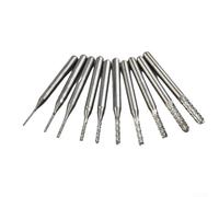 Volakebeing Per /8 "0.8-3.175mm PCB Drill Bit Set per CNC Incisione Cutter, 10pcs Rotary End Mill con materiale in carburo, Alta resistenza all'usura, per circuiti stampati,