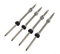 Volakebeing Per vite palo M10 in acciaio inossidabile con adattatore ad angolo L per montaggio su tetto in lamiera trapezoidale fotovoltaica, 200/250 mm, include guarnizione in EPDM e dadi di