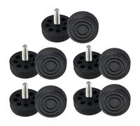 Volakebeing Piedino regolabile in altezza, base in plastica, filettatura metrica, nero, confezione da 10, per livellamento dei mobili e riduzione del rumore, adatto (M10 x 35 x 25 mm)