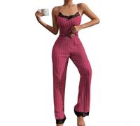 Volakebeing Pigiama Donna Cotone Maniche Corte Set Due Pigiama Donna Cotone | Tessuto poliestere leggero, fashion, morbido al tatto per un riposo ottimale