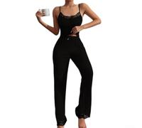Volakebeing Pigiama Donna Cotone Maniche Corte Set Due Pigiama Donna Cotone | Tessuto poliestere leggero, fashion, morbido al tatto per un riposo ottimale