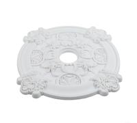 Volakebeing Plafoniera rotonda in PU con medaglione pannello 39 cm bianco copertura decorativa per ventilatore da soffitto design minimalista costruzione leggera elegante decorazione per la casa