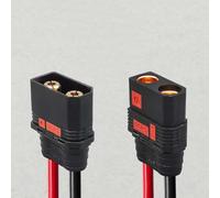 Volakebeing QS8-S - Connettore per cavo batteria anti-scintille, 8 AWG, in silicone, adattatore ad alta corrente, maschio e femmina, per drone FPV elettrico, per bicicletta, 85 A 36 V (maschio +