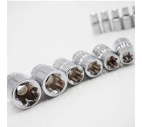 Volakebeing Set di 11 chiavi a bussola tipo E con bussole a stella da 4 pollici e 3/8 pollici per bulloni Torx, in acciaio al cromo vanadio 50 VB, trattato termicamente