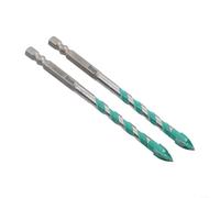 Volakebeing Set di 2 punte per trapano multi-materiale in carburo, design eccentrico seghettato a quattro tagli, per vetro, legno, metallo, piastrelle, lavori di perforazione con mattoni a secco in