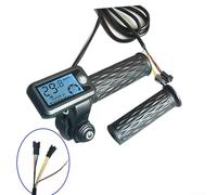Volakebeing Set di manopole per acceleratore per bici elettrica, display LCD, con monitoraggio della velocità, chilometraggio, tensione, 36-72 V, compatibile con sistema di controllo per bicicletta