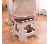 Volakebeing Sgabello pieghevole portatile per uso domestico ed esterno, 28 x 19,5 x 22,5 cm, sgabello in plastica con piedini in gomma antiscivolo, design pieghevole per campeggio, (blu)