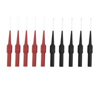 Volakebeing Sonde di prova in rame con aghi in acciaio inox per multimetro dispositivo di misurazione morsetto 79 mm lunghezza 1A 30 V rosso nero set (10)
