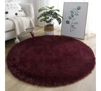 Volakebeing Tappeto a pelo lungo super morbido, 4 cm, retro antiscivolo, per soggiorno, camera da letto, cameretta dei bambini e animali domestici, lavabile in lavatrice (rosso vino, 60 cm)