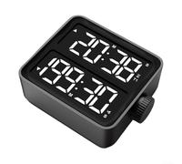 Volakebeing Timer da cucina digitale a doppio schermo LCD con funzione di allarme doppio, programmabile fino a 199 minuti per cucinare, allenamenti, giochi e aula