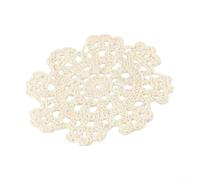 Volakebeing Tovaglietta all'uncinetto fatta a mano in cotone, centrino in pizzo, design retrò pastorale, lavabile in lavatrice, per tavolo da pranzo (30 cm)