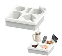 Volakebeing Vassoio porta tazze da divano con due scomparti per tazze, organizer per snack e telecomando, supporto per telefono e tablet, letto anti-fuoriuscita in silicone e seggiolino auto per Caddy