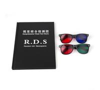 Volakebeing Vision Test Chart Book Random Dot Stereogram Astigmatismo Detection Kit con 2 paia di occhiali Daltonismo Esame degli occhi Strumento portatile di optometria