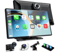 Volam 9 pollici Schermo Apple Carplay e Android Auto Autoradio Portatile Compatibile 1080P HD scheda TF 64GB Display con Telecamera Anteriore Posteriore Siri G00gle Mirror Link Musica Bluetooth FM
