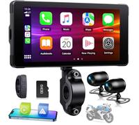 Volam Carplay Moto, Portatile Wireless A-pple Carplay Android Auto per Moto con 2K+1080P Dashcam Anteriore e Posteriore, Impermeabile Touchscreen 5,5 pollici, Navigation, Siri,G-oogle, APP, TF 64G