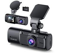 Volam Dashcam Auto Anteriore Interno, 4K + 1080p Dual Dash Cam con batteria di monitoraggio di parcheggio, schermo IPS da 1,5" Mini telecamera per auto con visione notturna IR, sensore G, grandangolo