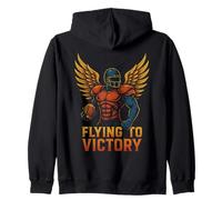 Volando Verso la Vittoria Football Wings Power Felpa con Cappuccio