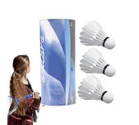 Volani da badminton - Volani per giochi da spiaggia, materiali ad alta velocità duraturi da badminton | Otturatore per racchetta per giovani, navetta bianca ad alta velocità, stabilità