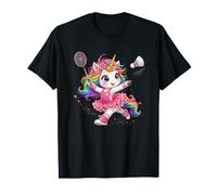 Volano da Badminton Unicorno Arcobaleno Kawaii Ragazze Maglietta
