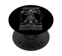Volano Vittruviano Giocatore di Badminton Leonardo Da Vinci PopSockets PopGrip Adesivo