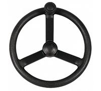 Ama Volante Serie 6 in Polipropilene Nero per Macchine Agricole e Industriali - Diametro 360 mm con Cono Danfoss C/6 e Pomello, Peso 1,9 kg, Profondità 104 mm, Made in Italy