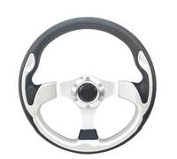 Volante assemblato Compatibile Con Il Volante Sportivo Per Auto Deep Corn Tipo Per Corsa Accessori Per Lo Styling In PU In Alluminio Universale Da 13 320 Mm(SILVER)