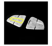 Volante Auto Controllo Pulsante Per Benz Per GLC X253 W205 Per CLA Per GLA A Adesivi Per Volante Per Lo Styling Dell'auto(Ok Model-Silver)