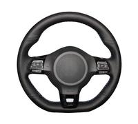 Volante Auto Copri Per Golf 6 Per GTI MK6 Per Per Polo Per GTI Per Scirocco R Per Passat Per CC Per 2010 Coprivolante per auto in pelle nera Copri Volante per Auto(Red Thread)