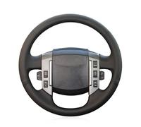 Volante Auto Copri Per Land Per Rover Per Discovery 3 2004-2009 Coprivolante per auto cucito a mano in pelle artificiale nera Copri Volante per Auto(Black Thread)